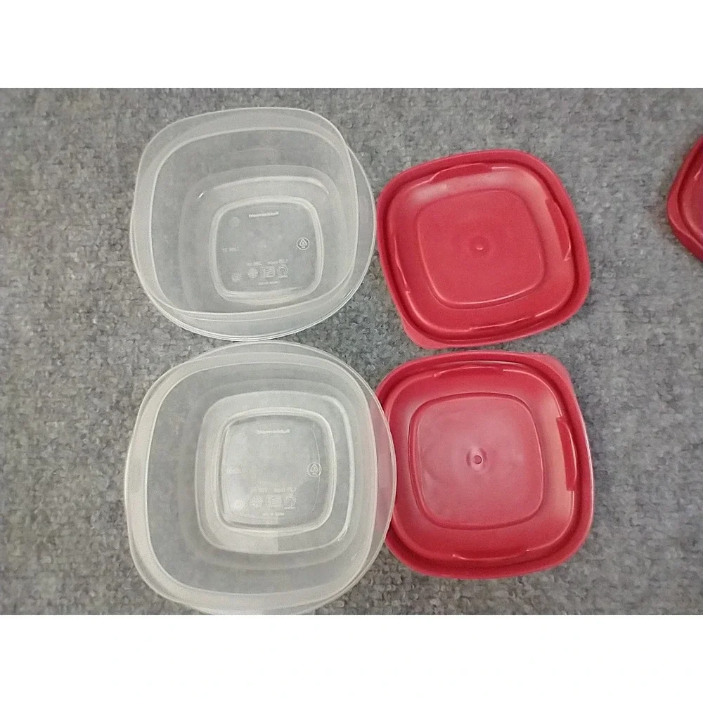 Rubbermaid Easy Find 1.25 Cup Food Storage Containers Red Lid Set of 2 extra lid